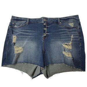 Torrid Denim Shorts NEW Distressed Raw Hem Women’s 26